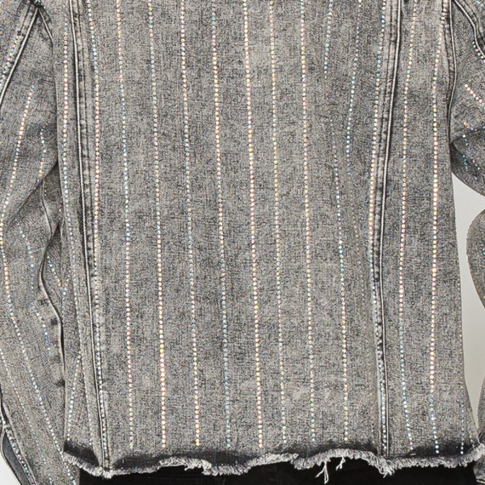 new ORIGMAI embellished jean denim jacket (7-colors) SM-2X classic rhinestones - Picture 9 of 16